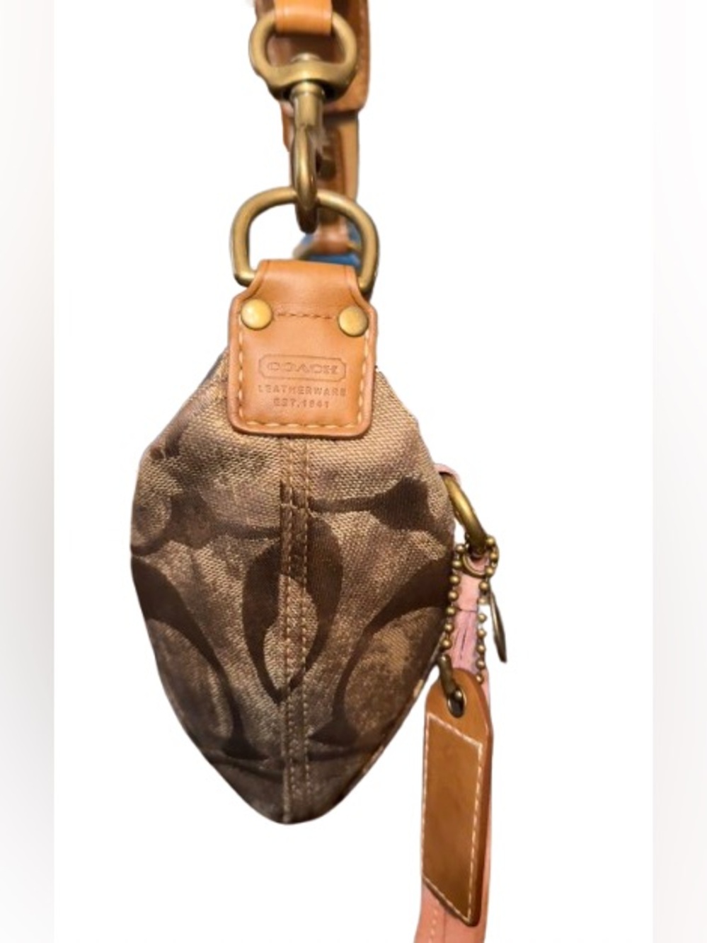 Coach Signature Hobo Shoulder Bag in Bronze Brown - Picture 5 of 13